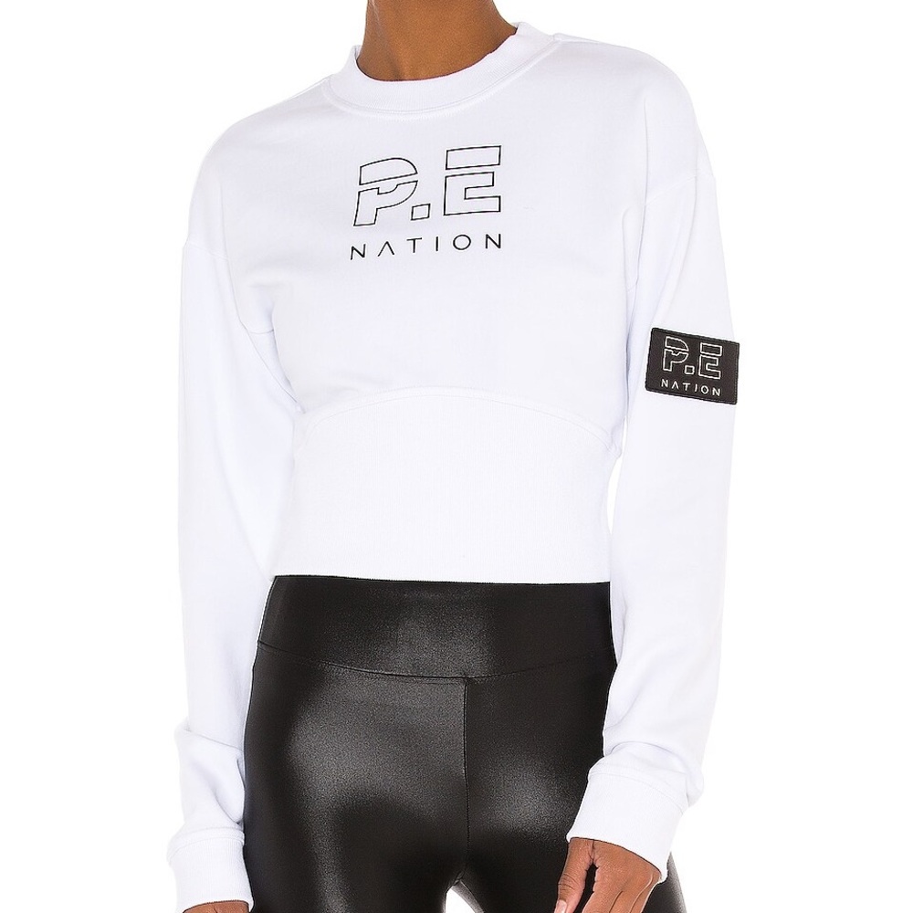 PE NATION Sprint Shot Sweatshirt in white
